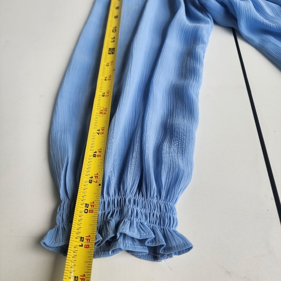 ZARA GIRL'S KIDS DRESS BLUE LONG SLEEVE  RUFFLE TIERED Sz  13-14 - Picture 10 of 13